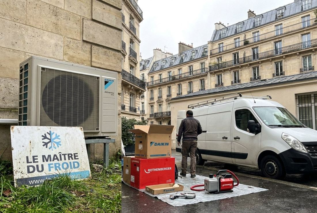 Le maître du froid Clim Paris — installation terminée